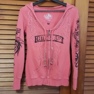 Guess Embellished Zippered Hoody Jacket Size M